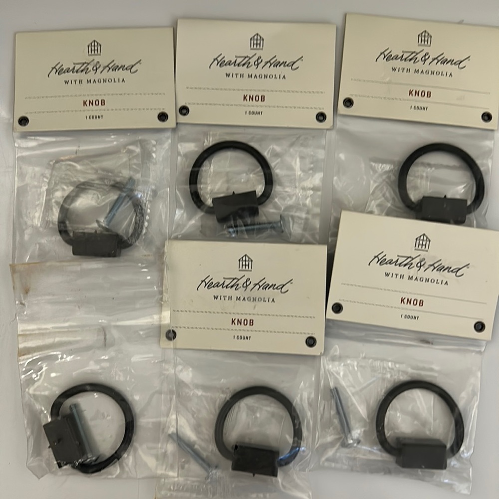 Set of 6, Hearth and Hand black iron pull knobs